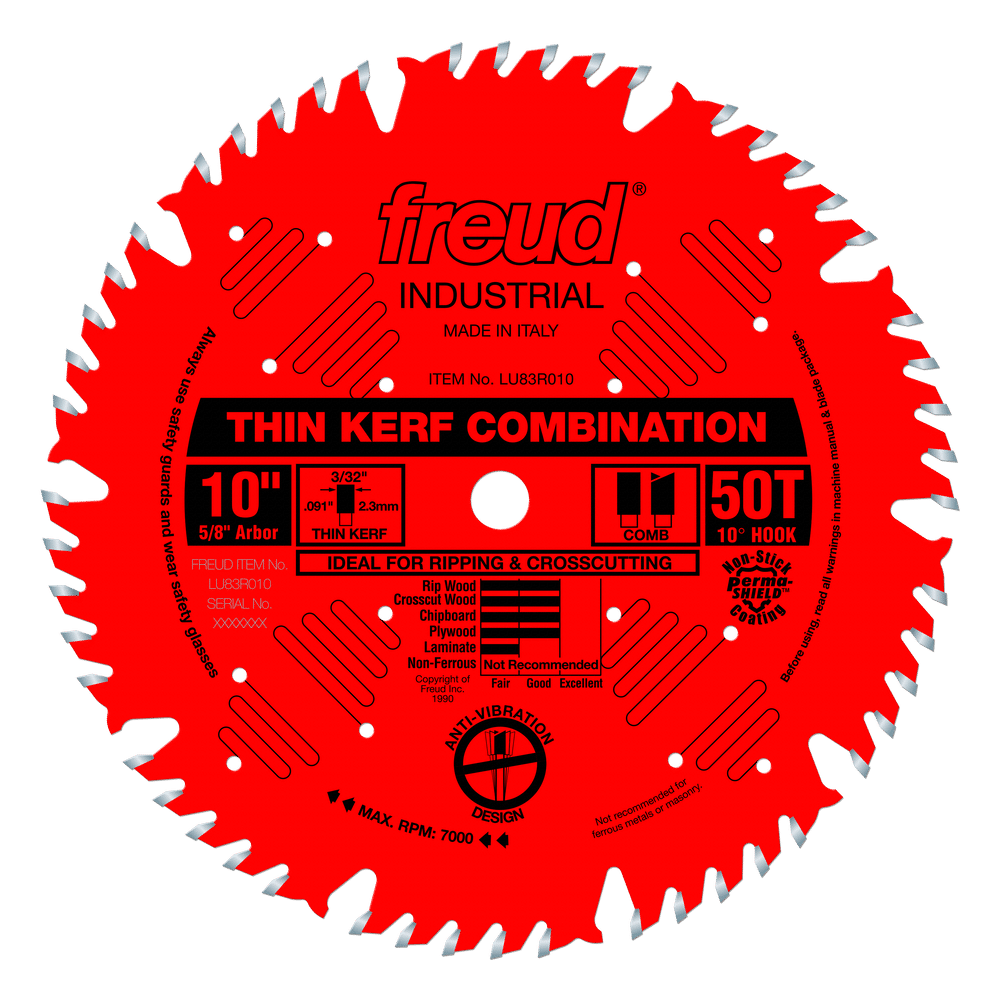 Freud, FREUD 10" Thin Kerf Combination Blade (lame combinée pour contreplaqué et mélamine)