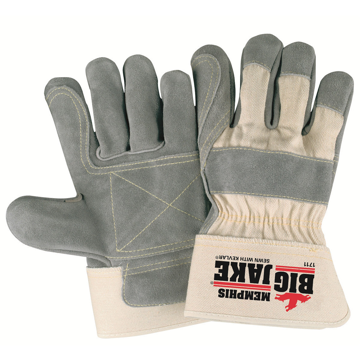 Memphis, Gants à double paume en cuir Memphis Big Jake, manchettes de sécurité 2.75", 1711