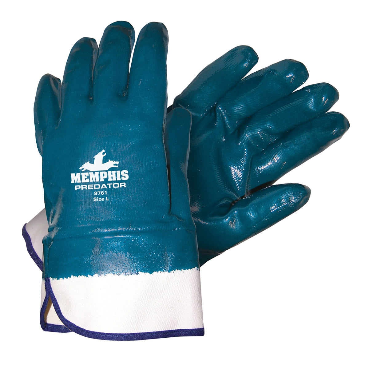 Memphis, Gants en nitrile épais Memphis Predator entièrement enduits, 9761