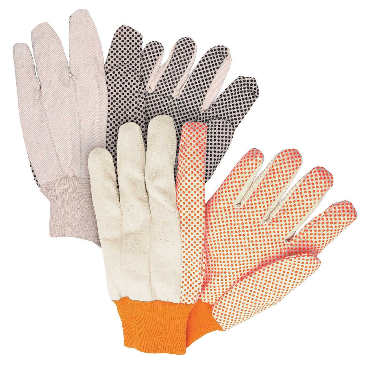 Memphis, Gants en toile à pois Memphis, poids moyen en coton, poignet en tricot, 8800 & 8800B