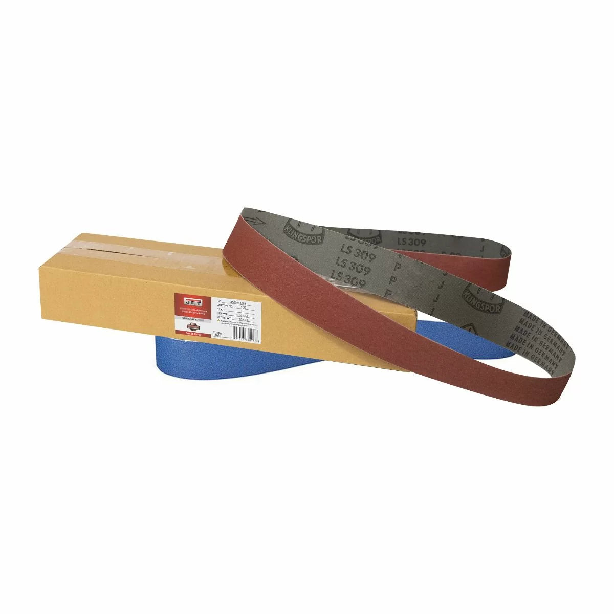 JET, JET 3 PC. 2" X 48" 36/50G oxyde d'aluminium & 180G Zirconium bandes abrasives