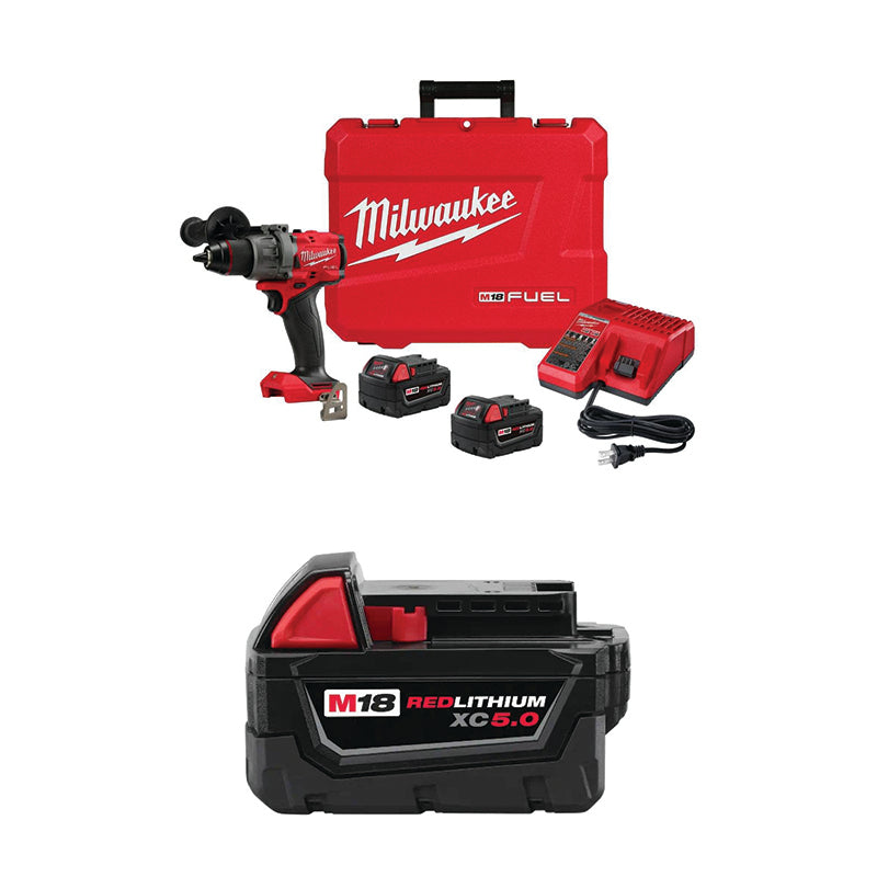 Outil Milwaukee, Kit perceuse/visseuse MILWAUKEE M18 FUEL™ 1/2" et batterie M18™ REDLITHIUM™ XC5.0 GRATUITE