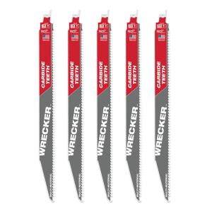 Outil Milwaukee, MILWAUKEE 12" 6 TPI The WRECKER™ w/ Carbide Teeth SAWZALL® Blade (5 PACK)