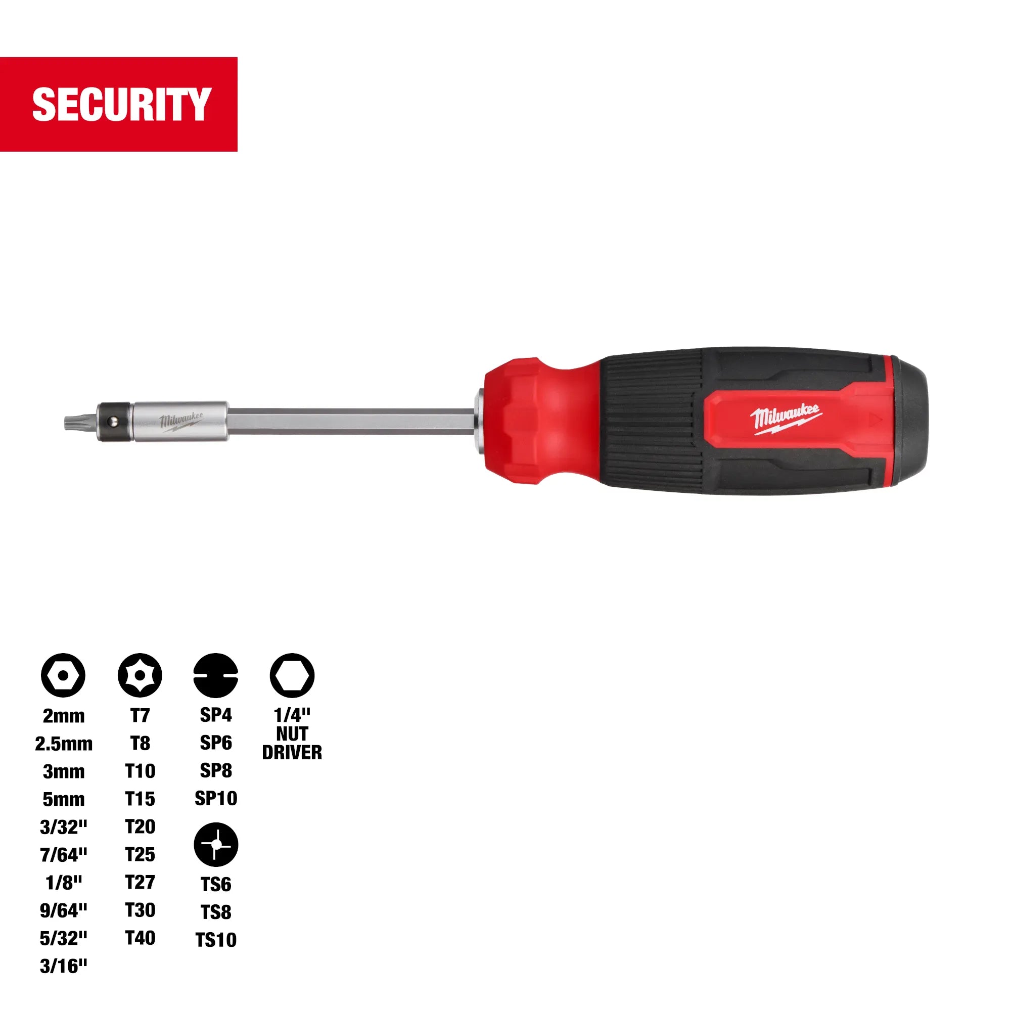 Outil Milwaukee, MILWAUKEE 27-IN-1 Tournevis de sécurité à embouts multiples