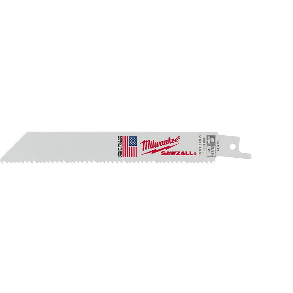 Outil Milwaukee, MILWAUKEE 6" 8/12 TPI SAWZALL® Lame standard multi-matériaux (5 PACK)