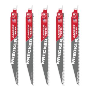 Outil Milwaukee, MILWAUKEE 9" 6 TPI The WRECKER™ w/ Carbide Teeth SAWZALL® Blade (5 PACK)