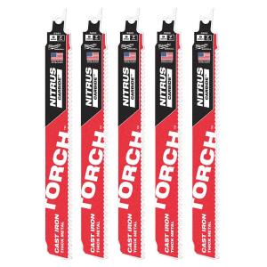 Outil Milwaukee, MILWAUKEE 9" 8 TPI SAWZALL® TORCH™ avec NITRUS CARBIDE™ (5 PACK)