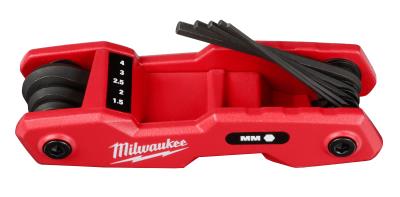 Milwaukee Tool, MILWAUKEE Jeu de 8 clés hexagonales pliantes - métriques