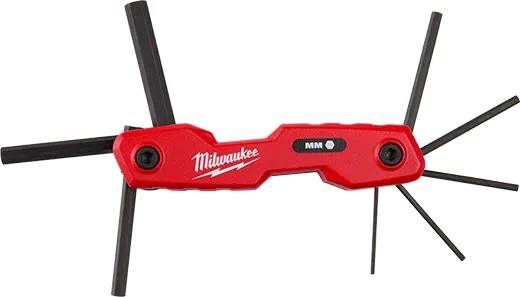 Milwaukee Tool, MILWAUKEE Jeu de 8 clés hexagonales pliantes - métriques