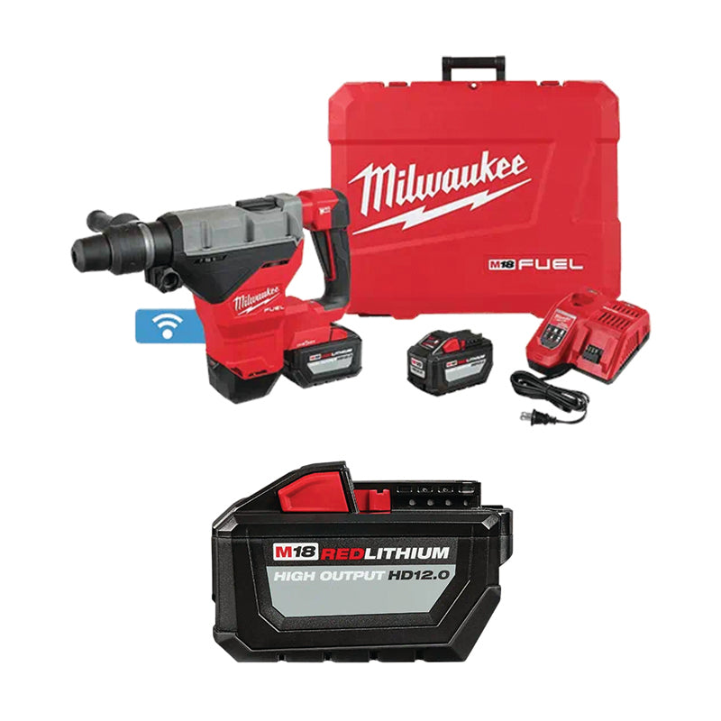 Outil Milwaukee, MILWAUKEE M18 FUEL™ 1-3/4" SDS MAX Rotary Hammer Kit & batterie M18™ REDLITHIUM™ HIGH OUTPUT™ HD12.0 GRATUITE