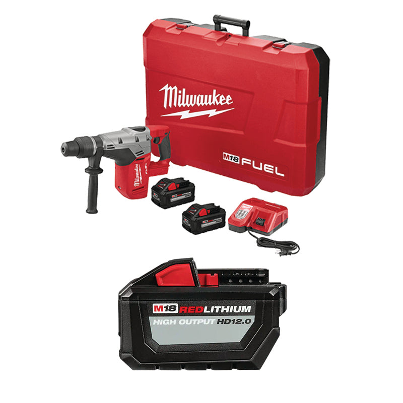 Outil Milwaukee, MILWAUKEE M18 FUEL™ 1-9/16" SDS MAX Rotary Hammer Kit & FREE M18™ REDLITHIUM™ HIGH OUTPUT™ HD12.0 Battery