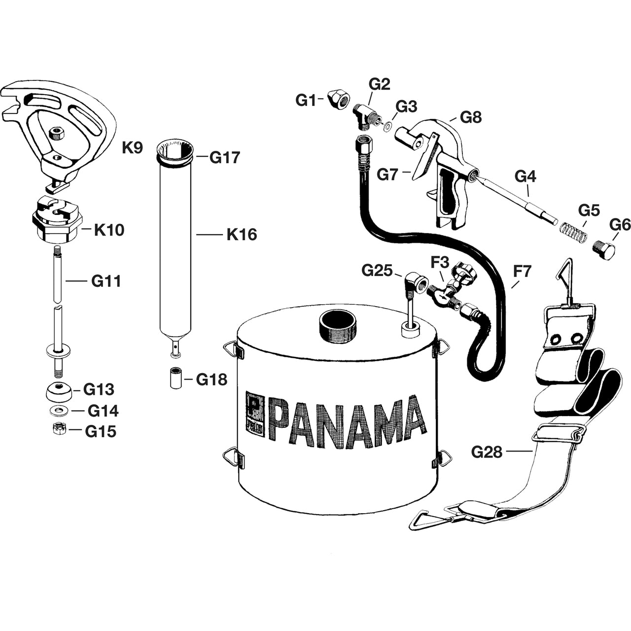 Panama Équipement forestier, Pompe à air pour vélo elliptique